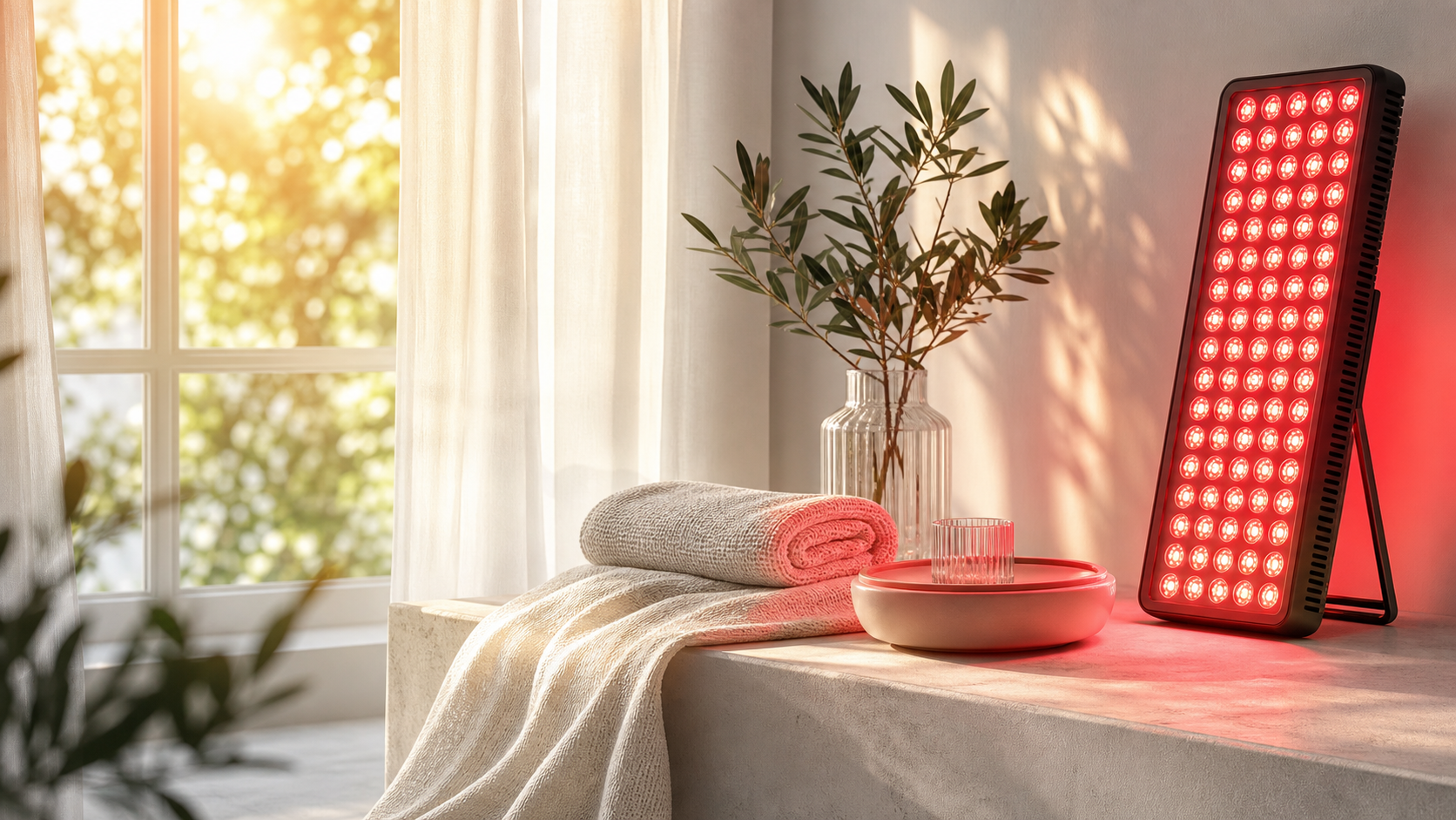 Editorial cover image for SOLRA article: Red Light Wellness vs Sunlight: What They Share, What They Don't