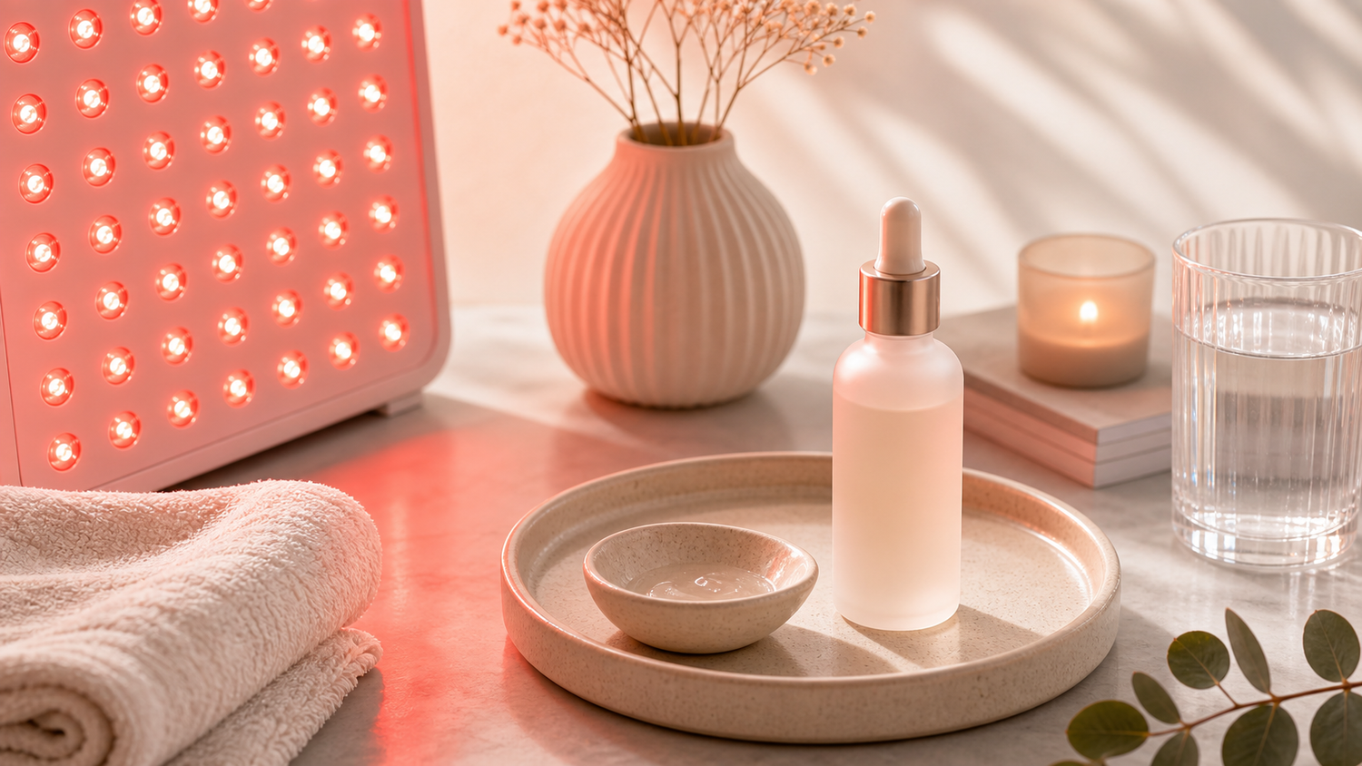 Editorial cover image for SOLRA article: Red Light Wellness for Sensitive Skin: Wavelengths, Sessions, and What Research Suggests