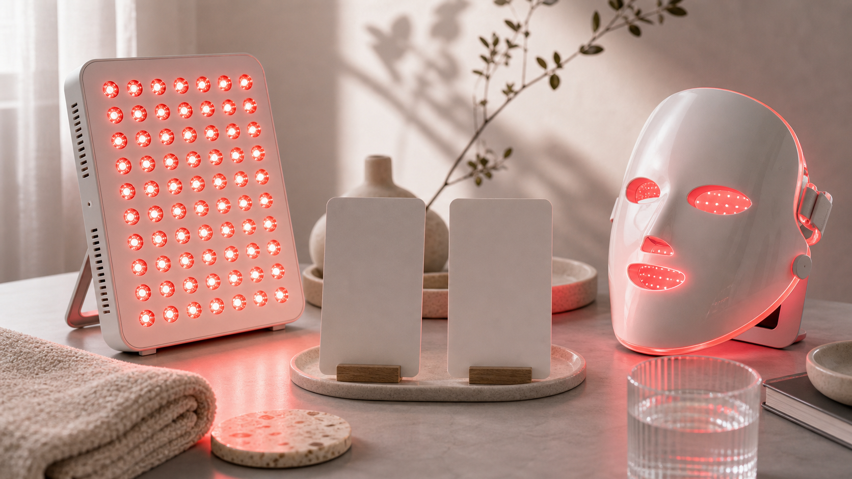 Editorial cover image for SOLRA article: Red Light Panel vs LED Face Mask: Which Should You Actually Buy in 2026?