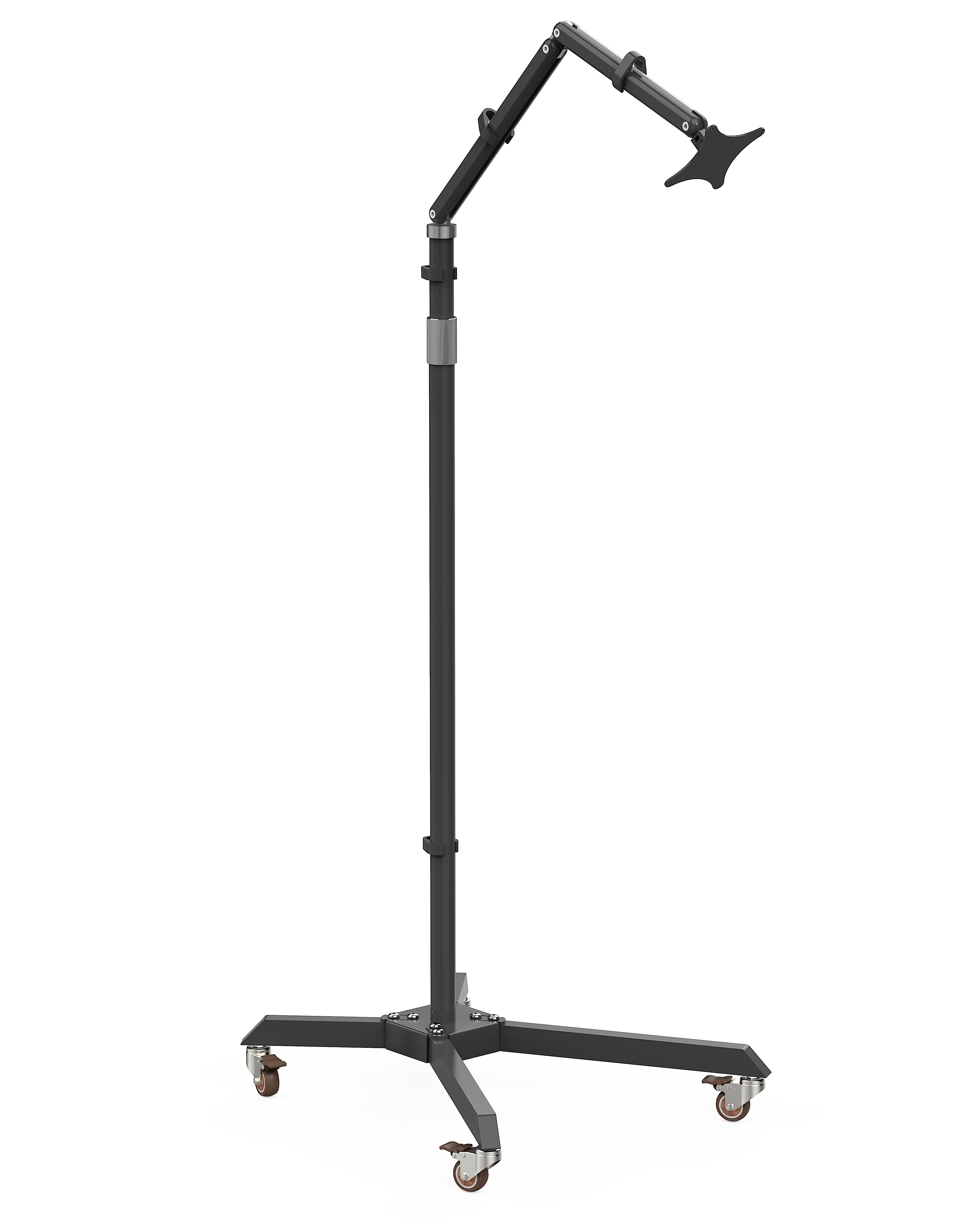 SOLRA mobile floor stand holding red light panel hands-free use