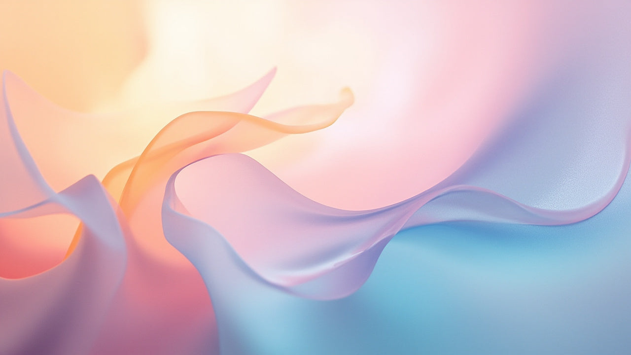 minimalist abstract shapes in soft light with blended cool and warm colors
