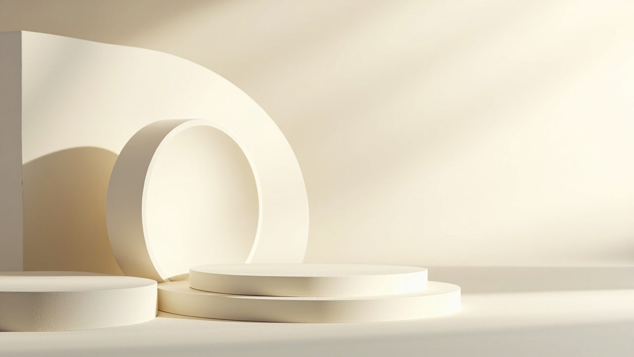 soft abstract shapes in neutral colors with gentle lighting and smooth textures