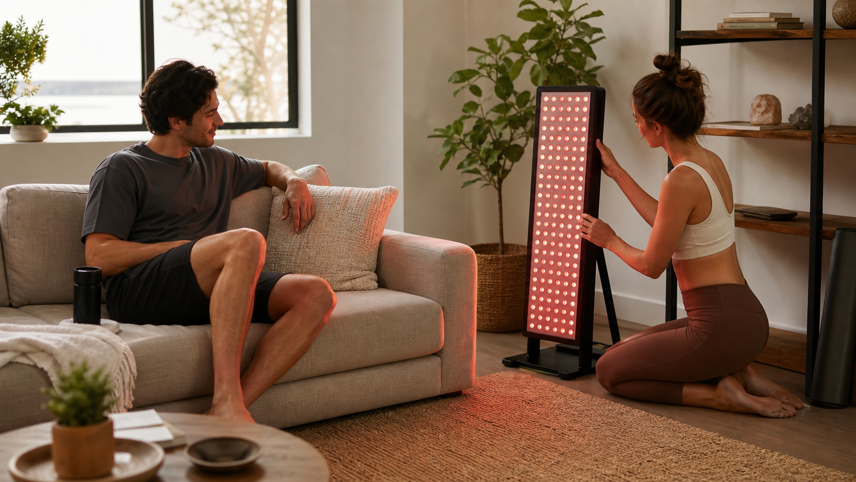Editorial cover image for SOLRA article: Sharing One Panel: Red Light Wellness for Couples & Households