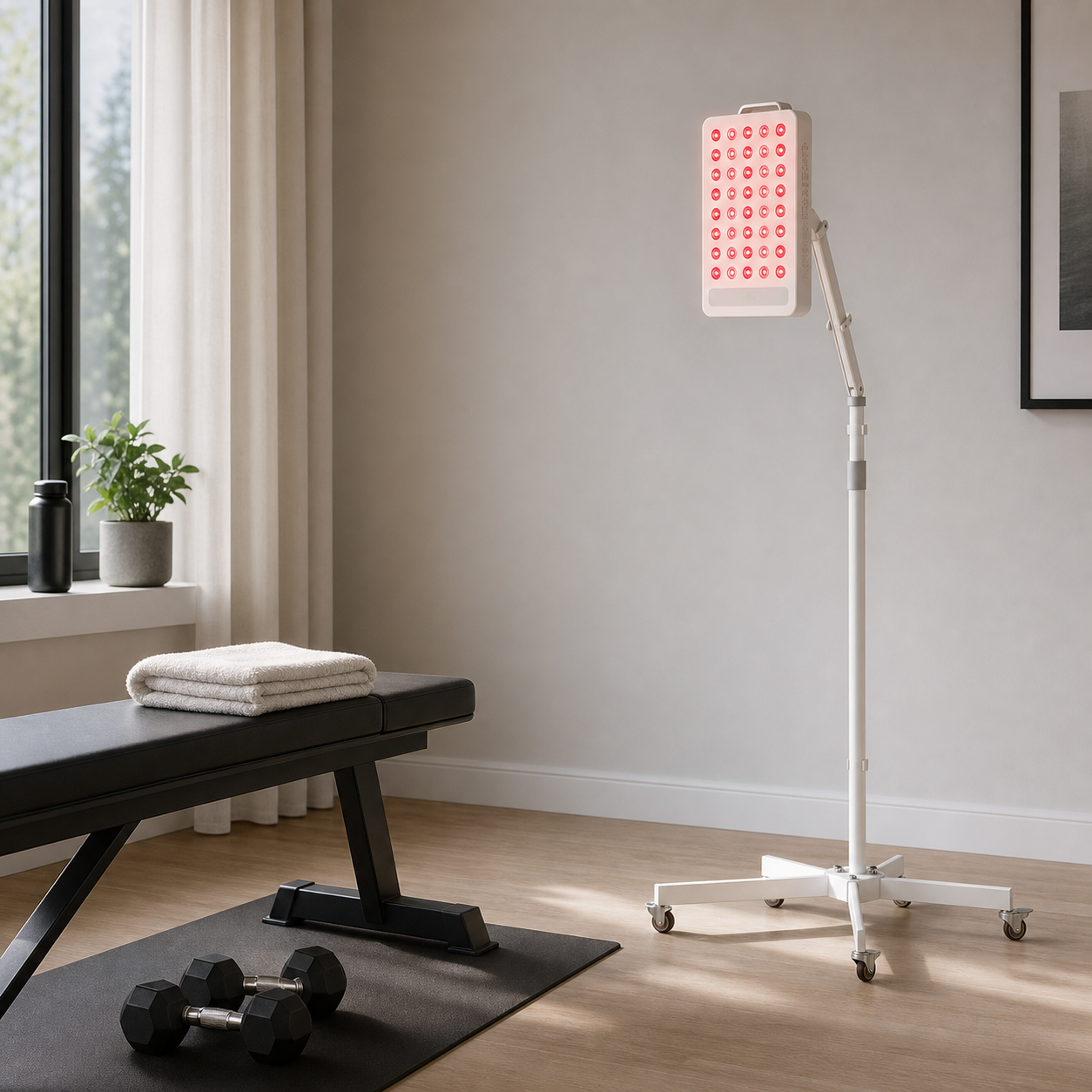 Setting Up a Red Light Panel in a Home Gym
