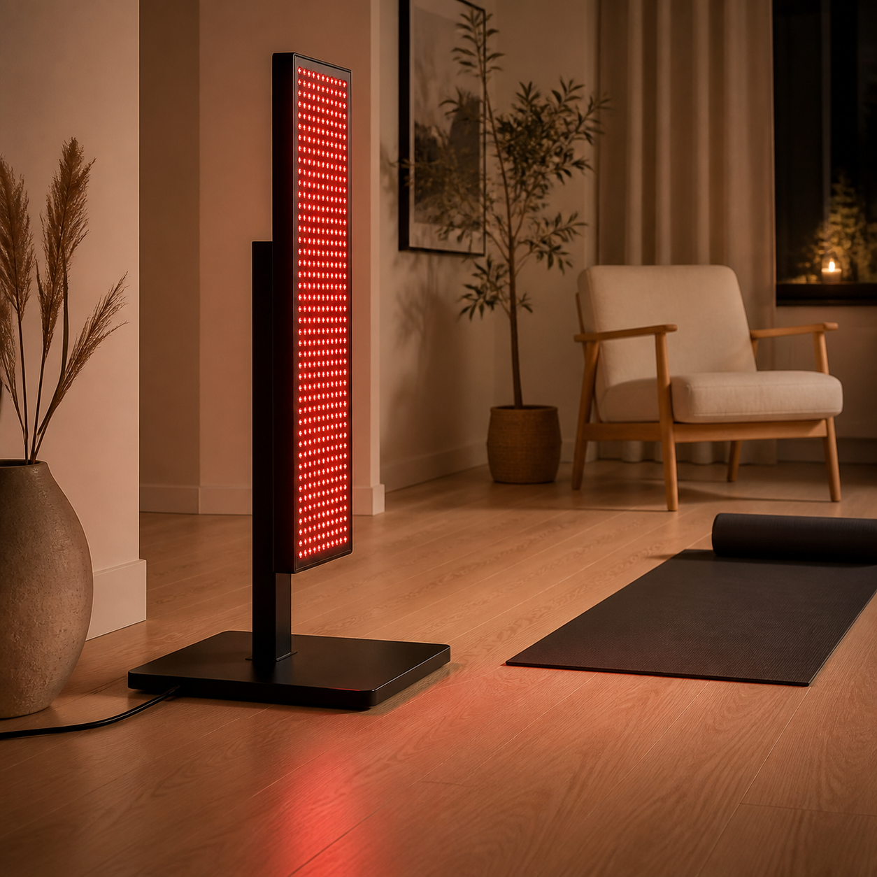 SOLRA blog cover: Red Light Panel Stand Footprint and Stability: What to Plan For