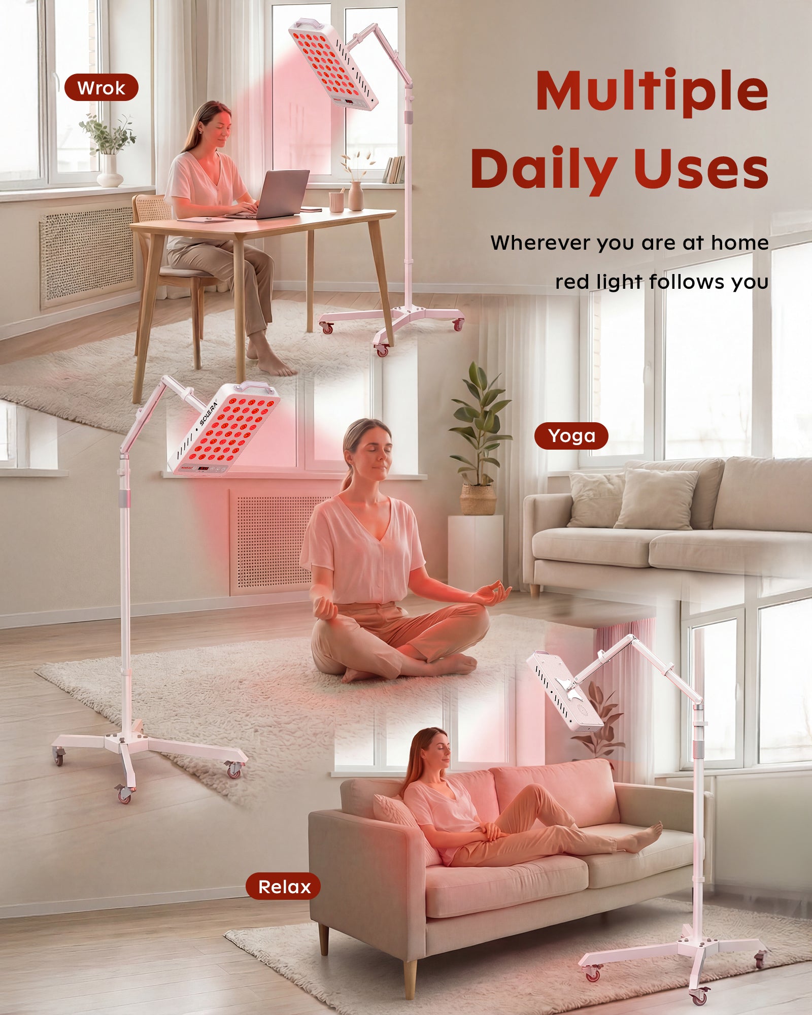 SOLRA Red Light Panel - 40 LED Professional System